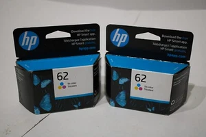 [pack of 2] HP 62 Tri-Color Genuine Ink Cartridge  New Exp 2026 - Picture 1 of 2