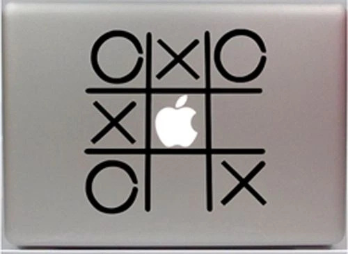 Tic Tac Toe Knots and Crosses for Macbook Removable Vinyl Sticker Skin Decal - Image 1 of 1