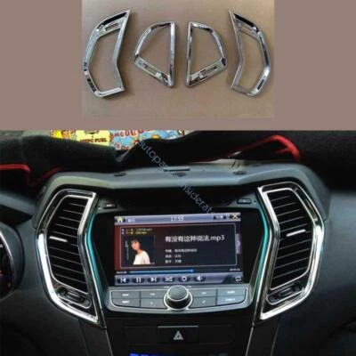 For Hyundai Santa Fe 2013 2014-2018 Console AC L&R Air Outlet Vent Trim Chrome - Image 1 of 4