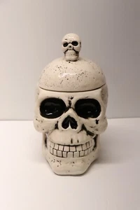 Halloween Espeluznante Gótico Calavera Decorativa Tarro de Caramelos Cerámica Decoración Ciento 80 D - Imagen 1 de 14