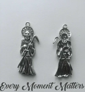 5 x Tibetan Silver GRIM REAPER LARGE 51mm x 18mm Charms Pendants - Picture 1 of 4