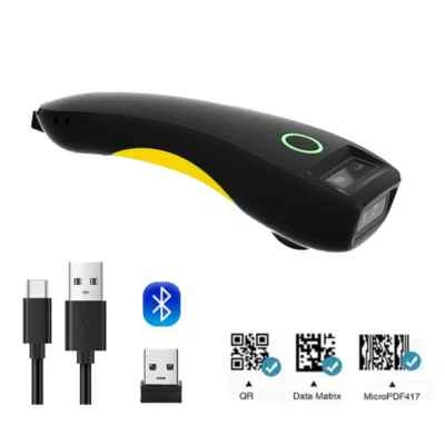 Portable 1D 2D Bluetooth Barcode Scanner QR Code Screen Image Reader Data Matrix - Bild 1 von 4