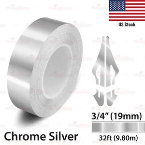 3/4" Vinyl Pinstriping Pin Stripe Styling Tape Decal Sticker 19mm CHROME SILVER - Picture 1 of 12