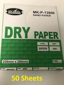 100 Sheets MrMark DRY Sand paper 400 Grit - Picture 1 of 4