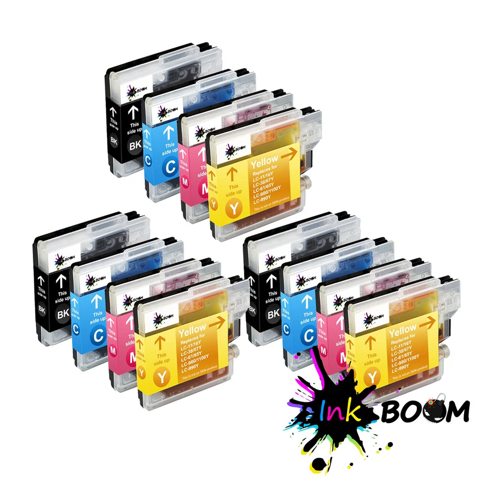 12 Ink Cartridge fits Brother LC61 DCP-145C DCP-6690CW MFC-6890CDW MFC-255CW - Image 1 of 1
