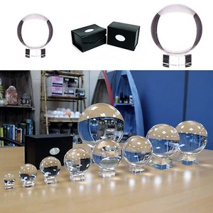 Clear Crystal Ball - Various Sizes Boxed With Stand Quality Optical Glass Balls - Picture 1 of 24