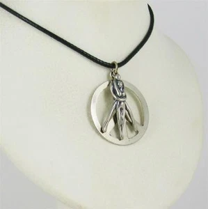 Embrace Pendant Necklace Man / Woman .925 Sterling Silver with Black Cord - Picture 1 of 1