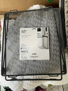 U Brands Locker Style 12" Tall Metal Mesh Shelf Gray 11” X 10” X 12” Black - Picture 1 of 1