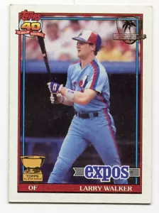 Topps 1991 Wüstenschild Larry Walker Rookie 339 Expos HOF - Bild 1 von 2
