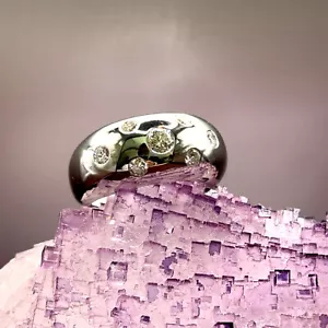 Massiver & breiter Weißgoldring in 18 Karat (750) Gold mit feinen Brillanten - Bild 1 von 14