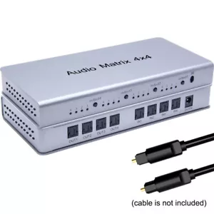 Audio Matrix 4x4 Switch Splitter SPDIF TOSLINK Digital Optical Audio 4 In 4 Out - Picture 1 of 11