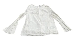 Nautica Girls Size Large (12/14) Long Sleeves Blouse Shirt, Ivory Gold - Picture 1 of 5