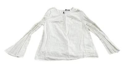 Nautica Girls Size Large (12/14) Long Sleeves Blouse Shirt, Ivory Gold - Image 1 of 4