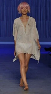 Camilla Bless Vintage Short Lace Up Silk Kaftan Lined Swarovski Crystal Rare EXC - Picture 1 of 18