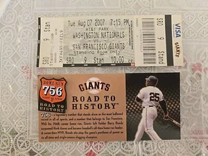 Barry Bonds 756th Original Game Ticket All-Time Home Run Exclusive Pin - Picture 1 of 6