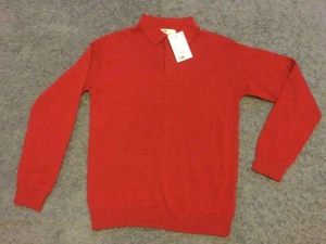 H&M Kids Red Button Collar Knitted Jersey style long sleeve top in age 8-10years - Picture 1 of 8