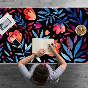 Kwiatowy wzór Biurko Top Mata Pad Duży ochraniacz do klawiatury myszy PC 120x60 - Zdjęcie 1 z 5