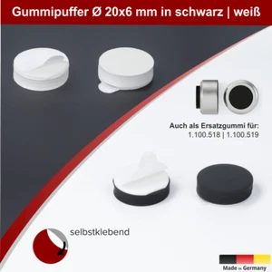 1-100 x Gummipuffer Wandpuffer selbstklebend Ø 20 mm WA 6 mm schwarz oder weiß - Bild 1 von 6