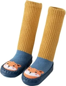 Kleinkinder Unisex Slipper Socken gepolsterte Sohle, rutschfest FOX Alter 18-24 Monate lang - Bild 1 von 6