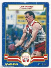1986 Scanlens (73) Tony DANIHER Sydney ""