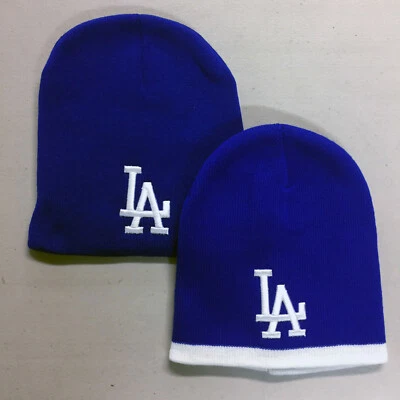 Los Angeles Dodgers Short Beanie Embroidered LA Skull Cap Hat Men LAD Logo
