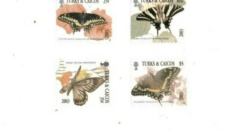 Turks and Caicos - 2003 - Butterfly Definitives - Set of Four - MNH Cover