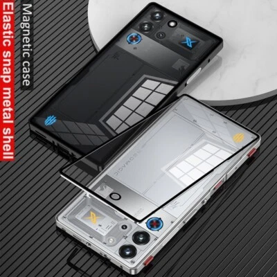 Funda trasera de vidrio templado con marco de parachoques de metal para ZTE Red Magic 10S 10 Pro 9S 9 Foto 1 de 4