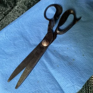 Antique Extra Large Metal Upholstery Scissors 1900s 12” Long. 2 LB. - Picture 1 of 13