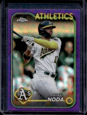 2024 Topps Chrome Logofractor Ryan Noda Purple MLB Refractor #10/250 Athletics - Image 1 of 2