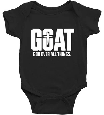 Lindo Body Bebé Fe Cristiano Jesús Cabra Dios Sobre Todas las Cosas Mameluco Enredadera Foto 1 de 4