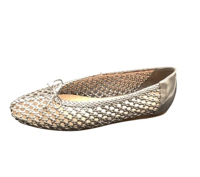 Calvin Klein Zatoria Metallic Woven Ballet Flats Size 8.5 1114-09 - Image 1 of 4