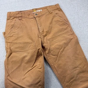 Carhartt Rugged Flex Double Front Pants Mens 34x32.5 Brown Canvas Utility Cargo - Picture 1 of 12