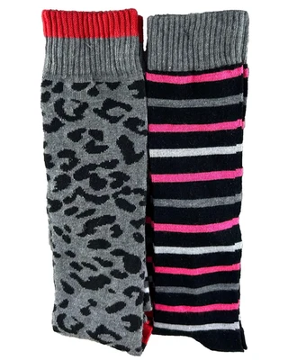 Hasta la rodilla para mujer talla 9-11 2 pares 1 raya brillante 1 estampado animal Foto 1 de 2