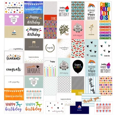 Pacote com 48 cartões sortidos com envelopes para todas as ocasiões, 48 designs, 4x6 pol - Imagem 1 de 4