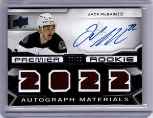 Jack McBain Premier Rookie Jersey /99 Auto #PRA-JM 2022-23 Upper Deck Premier RC - Picture 1 of 2