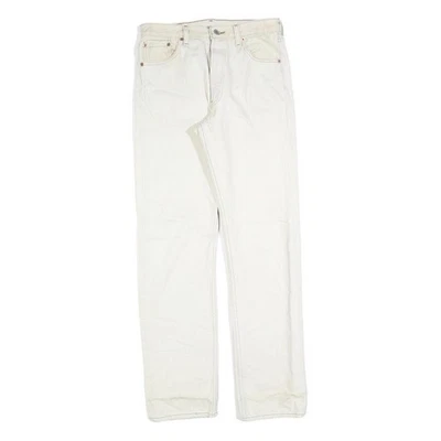 LEVI'S 501 Mens Jeans White Regular Straight Denim W30 L32 Vintage Zip Closure - Image 1 of 4