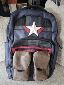 Marvel Avengers Captain America Shield Backpack Travel School Laptop Bioworld - Picture 1 of 12