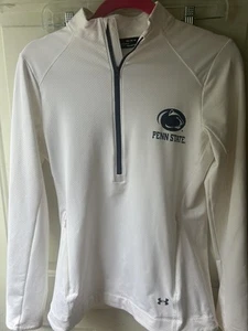 Penn State Nittany Lions Under Armour White 1/4 Zip Pullover Shirt M Womens - Picture 1 of 4