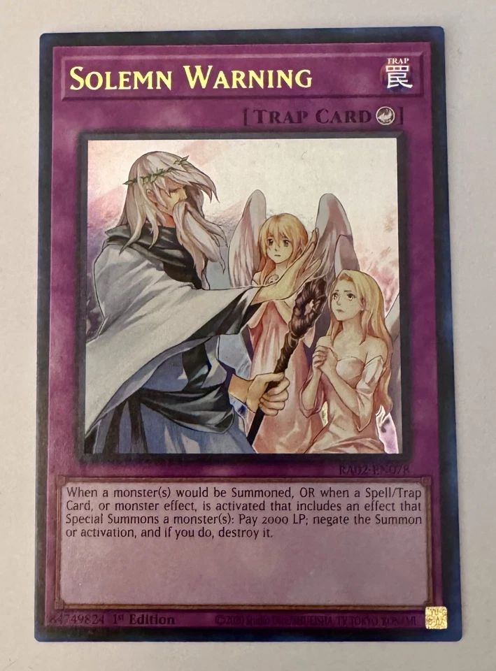 Solemn Warning RA02-EN078 1st Edition Ultra Rare Rarity Collection II Yu-Gi-Oh! - Image 1 of 1