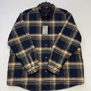 Roundtree & Yorke Herren Navy Kariert Stepp Hemd Jacke Shacket XXL Neu mit Etikett - Bild 1 von 4