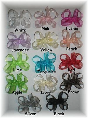BOUTIQUE Baby Girl Snap Clip Sheer ORGANZA Hair Bow Barrette NO-SLIP - Choose 1 - Image 1 of 3