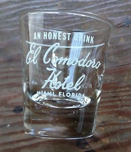 Vintage El Comodoro Hotel Miami Florida Shot Glass An Honest Drink - Picture 1 of 8