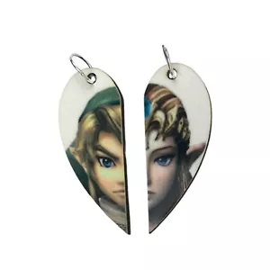 Link and Zelda passende Herzhalsketten Schlüsselringe oder Ohrringe - Bild 1 von 1