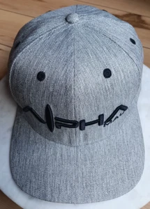 ALPHA MAUI  Snapback Hat Cap Gray Herringbone L / XL - Imagen 1 de 13