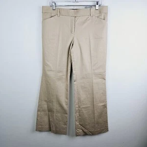 Express Editor Original Low-Rise Flare Tan Khaki Dress Pants NWT size 10 Short - Picture 1 of 8