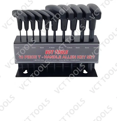 10 Pc. T-handle Hex Key Wrench Set, Comfort Handle METRIC MM 6150 CrV - Image 1 of 4