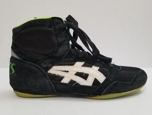 Zapatos de Lucha Asics JL70 Split Second De Colección Para Hombres Talla 9 Negro Verde RARO Años 90 - Imagen 1 de 14