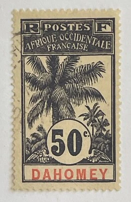 Dahomey 27 50c Oil Palm usado bisagra restos 1906 nka Benín Foto 1 de 4