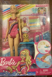 NUEVO Barbie Dreamhouse Sport Malibu Swim 'n Dive Muñeca con cachorro y accesorios - Imagen 1 de 2
