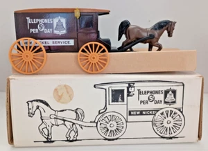 ERTL Telephones New Nickel Service Horse and Wagon Bank 9801 with Key - Picture 1 of 5